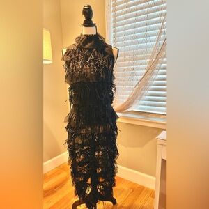 Private Label Sherie L Nevett Black Fringe Dress